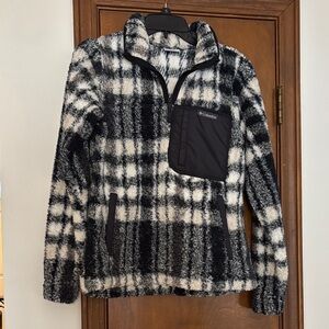Columbia Black and White Checkered Fleece Jacket